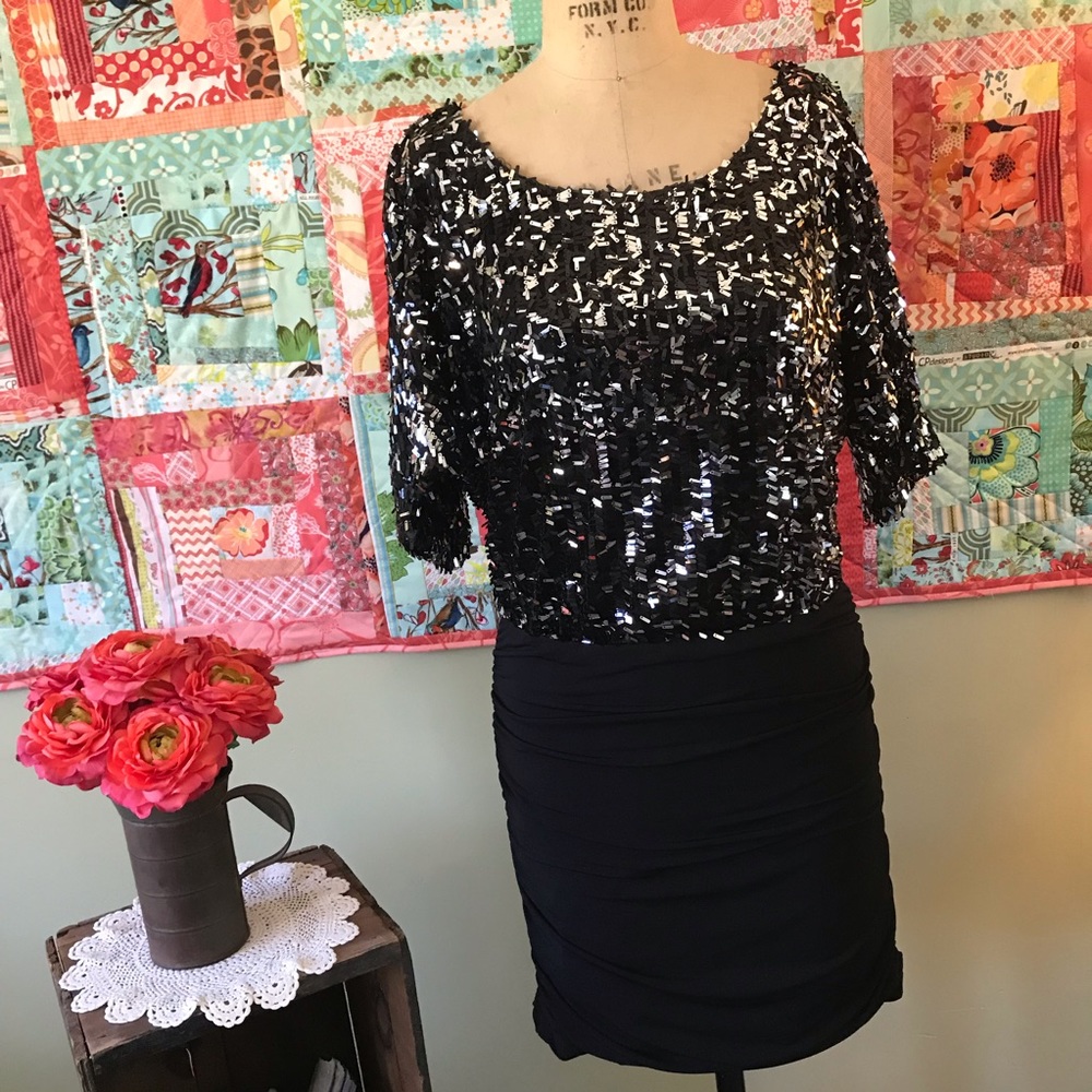 City Triangles Sheath Sequined Dress
